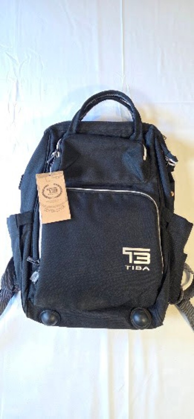 T3 TIBA Baby Bag Backpack Black Multiple Compartments Side Pockets Durable